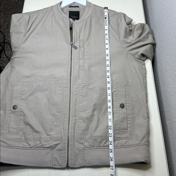 Ted Baker London Men's Cotton Blend Bomber Jacket Stone Ted Size 5 / US Size XL - Picture 14 of 16